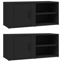 SZAFKI POD TELEWIZOR 2SZT CZARNE 80X315X36,5CM