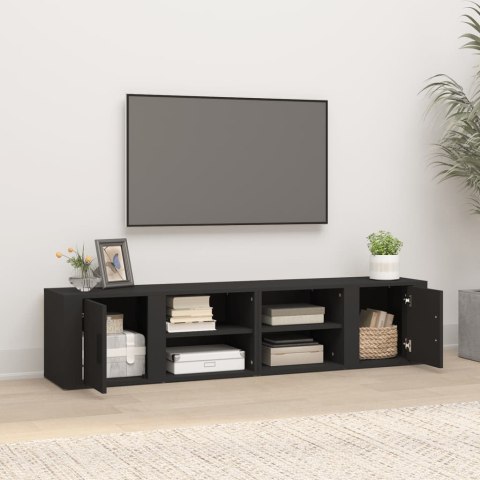 SZAFKI POD TELEWIZOR 2SZT CZARNE 80X315X36,5CM