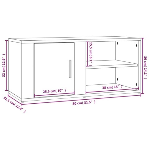 SZAFKI POD TELEWIZOR 2SZT CZARNE 80X315X36,5CM