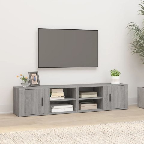 SZAFKI POD TELEWIZOR 2SZT SZARY DĄB SONOMA 80X315X36,5CM
