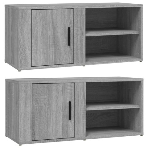 SZAFKI POD TELEWIZOR 2SZT SZARY DĄB SONOMA 80X315X36,5CM