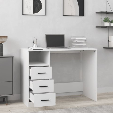 BIURKO Z SZUFLADAMI BIAŁE 102X50X76CM