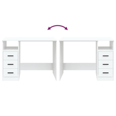 BIURKO Z SZUFLADAMI BIAŁE 102X50X76CM