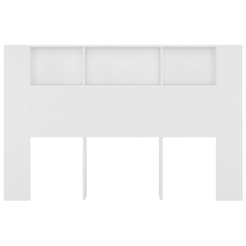 WEZGŁOWIE ŁÓŻKA Z PÓŁKAMI BIAŁE 160X185X1045CM