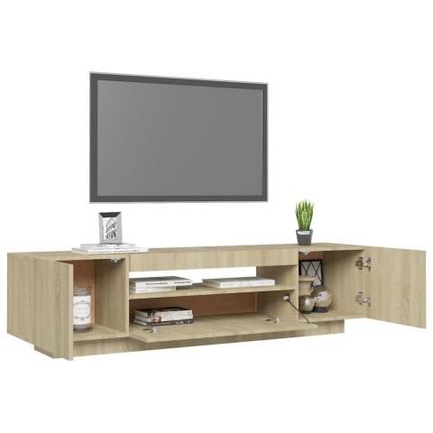 SZAFKA TV Z OŚWIETLENIEM LED KOLOR DĄB SONOMA 160X35X40CM