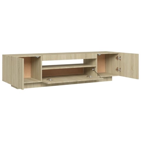 SZAFKA TV Z OŚWIETLENIEM LED KOLOR DĄB SONOMA 160X35X40CM