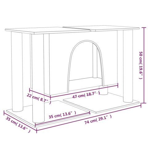 DRAPAK DLA KOTA Z SIZALOWYMI SŁUPKAMI JASNOSZARY 50CM
