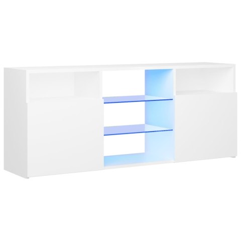 SZAFKA TV Z OŚWIETLENIEM LED BIAŁA 120X30X50CM