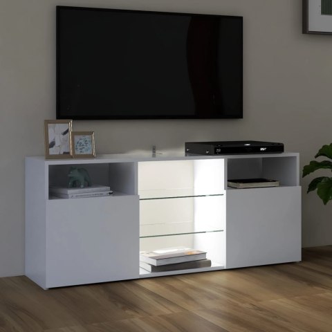 SZAFKA TV Z OŚWIETLENIEM LED BIAŁA 120X30X50CM