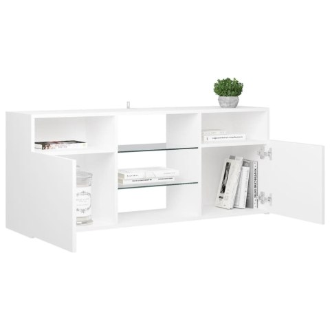 SZAFKA TV Z OŚWIETLENIEM LED BIAŁA 120X30X50CM