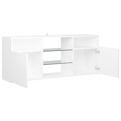 SZAFKA TV Z OŚWIETLENIEM LED BIAŁA 120X30X50CM