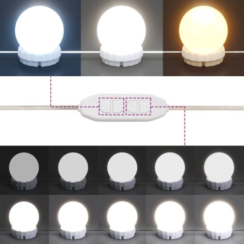 TOALETKA Z OŚWIETLENIEM LED DĄB SONOMA 60X40X140CM STOLIK KOSMETYCZNY