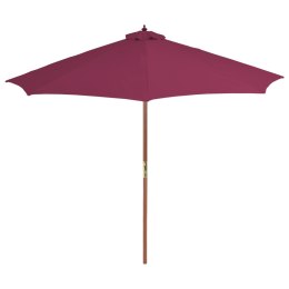 PARASOL OGRODOWY NA DREWNIANYM SŁUPKU 300CM BORDOWY
