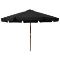 PARASOL OGRODOWY NA DREWNIANYM SŁUPKU 330CM CZARNY