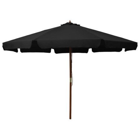 PARASOL OGRODOWY NA DREWNIANYM SŁUPKU 330CM CZARNY