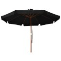 PARASOL OGRODOWY NA DREWNIANYM SŁUPKU 330CM CZARNY