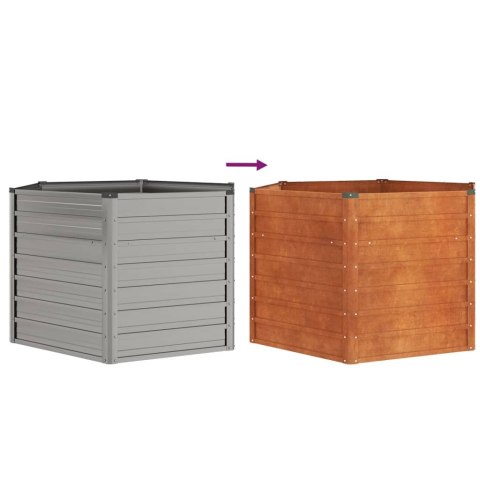 DONICA OGRODOWA SZARA 129X129X77CM STAL KORTENOWSKA