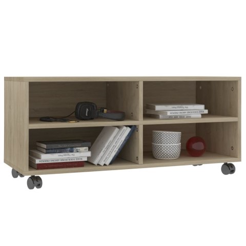 SZAFKA POD TV Z KÓŁKAMI DĄB SONOMA 90X35X35