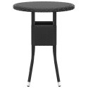 STOLIK OGRODOWY Ø60X75CM SZKŁO HARTOWANE I RATTAN PE CZARNY