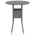 STOLIK OGRODOWY Ø60X75CM SZKŁO HARTOWANE I RATTAN PE SZARY