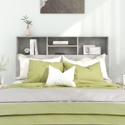 WEZGŁOWIE ŁÓŻKA Z PÓŁKAMI 140X19X1035CM SZARY BETON