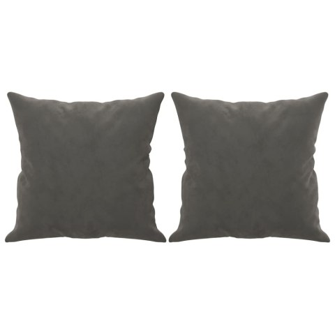 PODUSZKI OZDOBNE 2 SZT. CIEMNOSZARY 40X40CM AKSAMIT