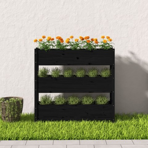DONICA CZARNA 112X25X104,5CM DREWNO SOSNOWE