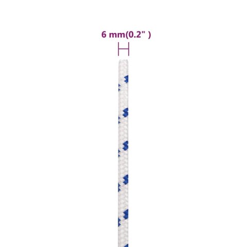 LINKA ŻEGLARSKA BIAŁA 6MM 25M POLIPROPYLEN