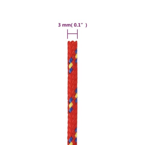 LINKA ŻEGLARSKA CZERWONA 3MM 500M POLIPROPYLEN