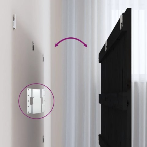 WEZGŁOWIE ŁÓŻKA CZARNE 1275X3X60CM DREWNO SOSNOWE