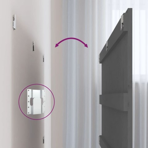 WEZGŁOWIE ŁÓŻKA SZARE 1275X3X60CM DREWNO SOSNOWE