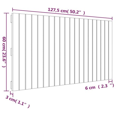 WEZGŁOWIE ŁÓŻKA SZARE 1275X3X60CM DREWNO SOSNOWE