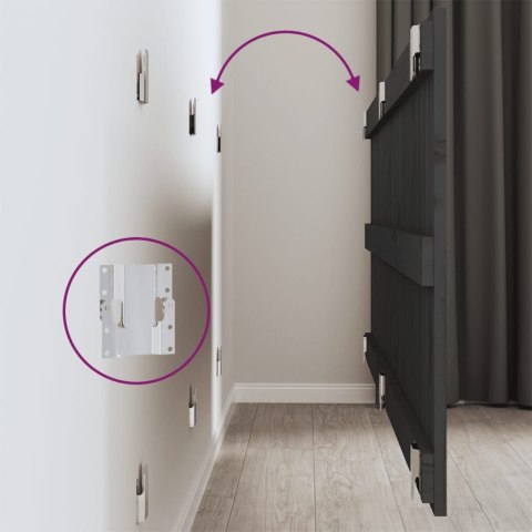 WEZGŁOWIE ŁÓŻKA SZARE 147X3X60CM DREWNO SOSNOWE