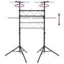 STATYW OŚWIETLENIOWY CZARNY 238X115X(180-300)CM STALOWY