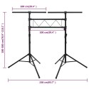 STATYW OŚWIETLENIOWY CZARNY 238X115X(180-300)CM STALOWY