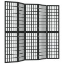 SKŁADANY PARAWAN 5-PANELOWY STYL JAPOŃSKI 200X170CM CZARNY