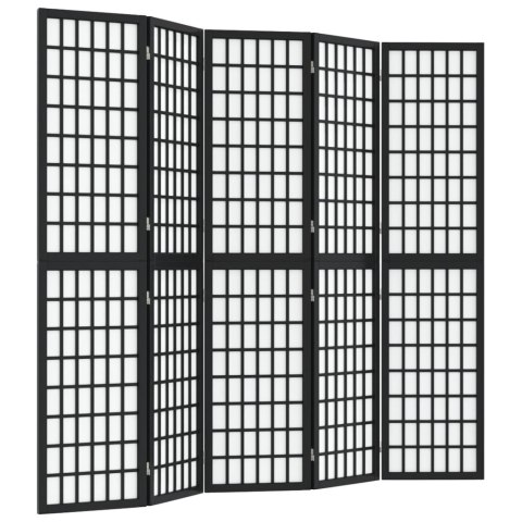 SKŁADANY PARAWAN 5-PANELOWY STYL JAPOŃSKI 200X170CM CZARNY