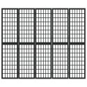 SKŁADANY PARAWAN 5-PANELOWY STYL JAPOŃSKI 200X170CM CZARNY