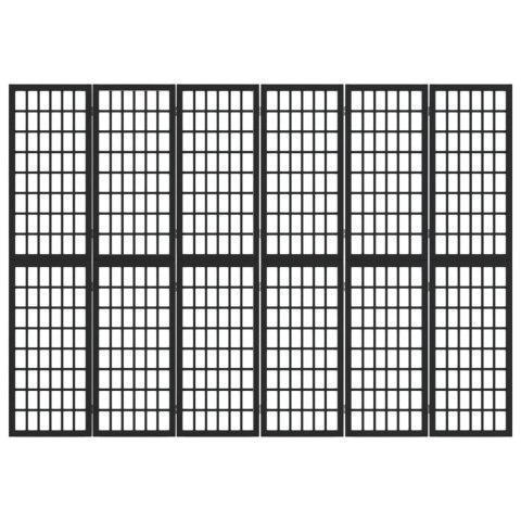 SKŁADANY PARAWAN 6-PANELOWY STYL JAPOŃSKI 240X170CM CZARNY