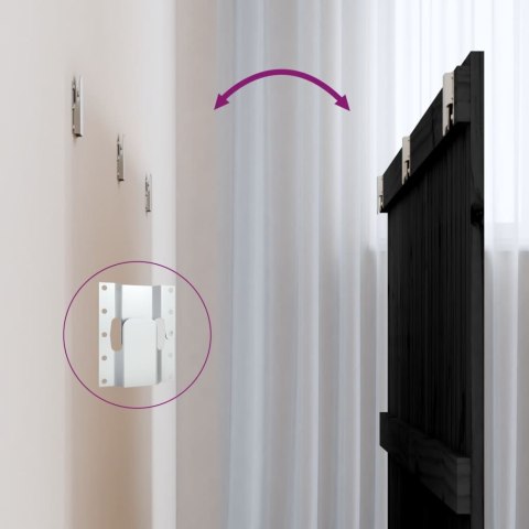 WEZGŁOWIE ŁÓŻKA CZARNE 166X3X90CM DREWNO SOSNOWE