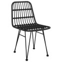 KRZESŁA OGRODOWE 2 SZT. CZARNE 48X62X84CM RATTAN PE