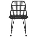 KRZESŁA OGRODOWE 2 SZT. CZARNE 48X62X84CM RATTAN PE