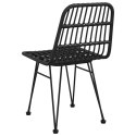 KRZESŁA OGRODOWE 2 SZT. CZARNE 48X62X84CM RATTAN PE