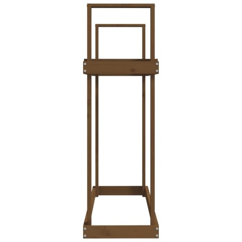 STOJAK NA DREWNO MIODOWY BRĄZ 110X35X108,5CM DREWNO SOSNOWE