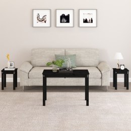 STOLIKI WSUWANE POD SIEBIE 3SZT CZARNE DREWNO SOSNOWE