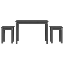 STOLIKI WSUWANE POD SIEBIE 3SZT SZARE DREWNO SOSNOWE