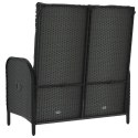 ROZKŁADANA ŁAWKA OGRODOWA PODUSZKI 107CM RATTAN PE CZARNA