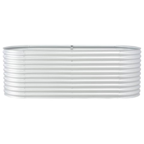 PODWYŻSZONA DONICA Z GALWANIZOWANEJ STALI 240X80X81CM SREBRNA