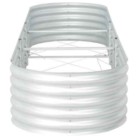 PODWYŻSZONA DONICA Z GALWANIZOWANEJ STALI 320X80X44CM SREBRNA