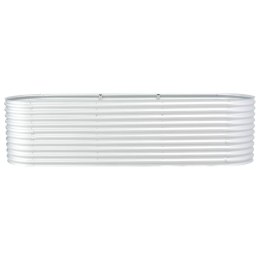 PODWYŻSZONA DONICA Z GALWANIZOWANEJ STALI 320X80X81CM SREBRNA